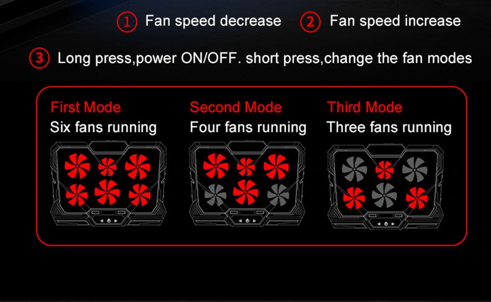 Gaming Laptop Stand with LEDs Cooling Fans